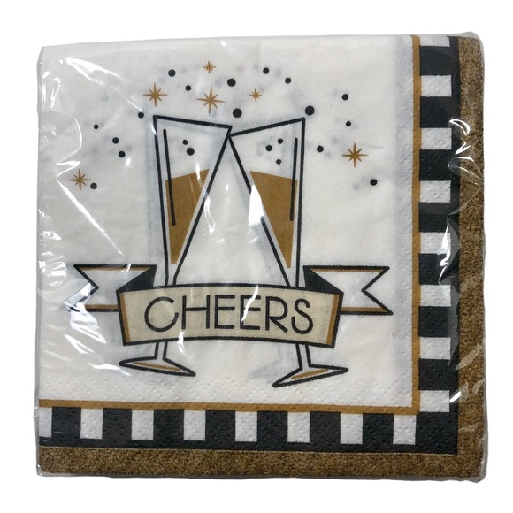 Happy New Year Dinner Napkin & Cheers Cocktail Napkin 16 Ct. (Set of 2) - Picture 4 of 9